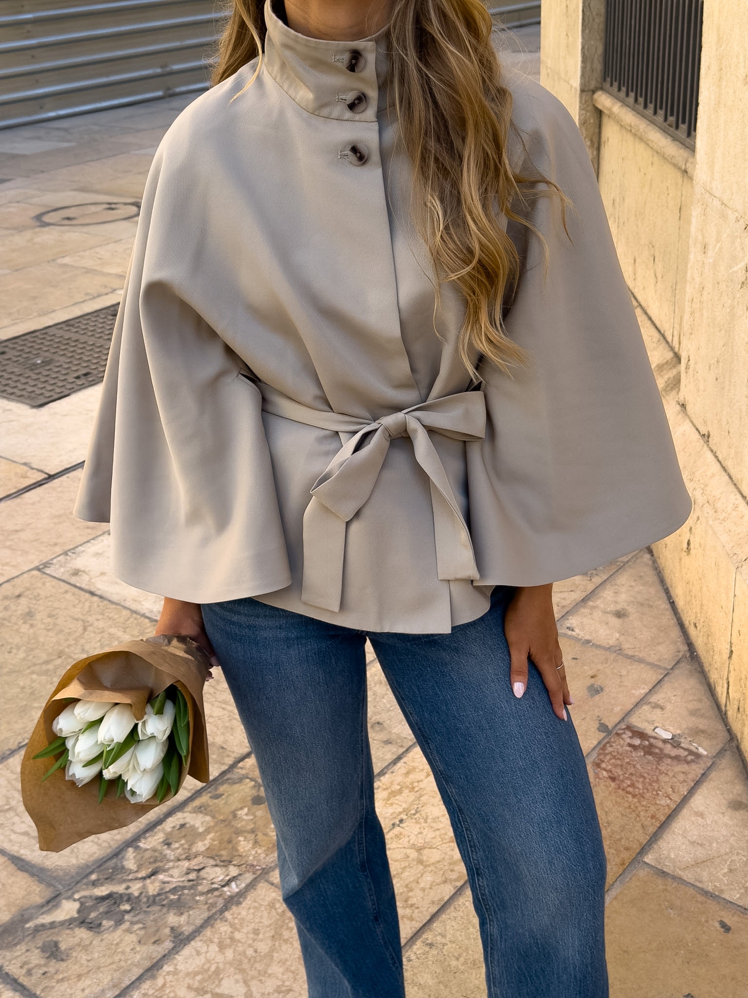 PCBERIT CAPE JACKET - Trench Coat